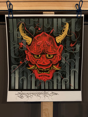 Devil Red Hannia Print