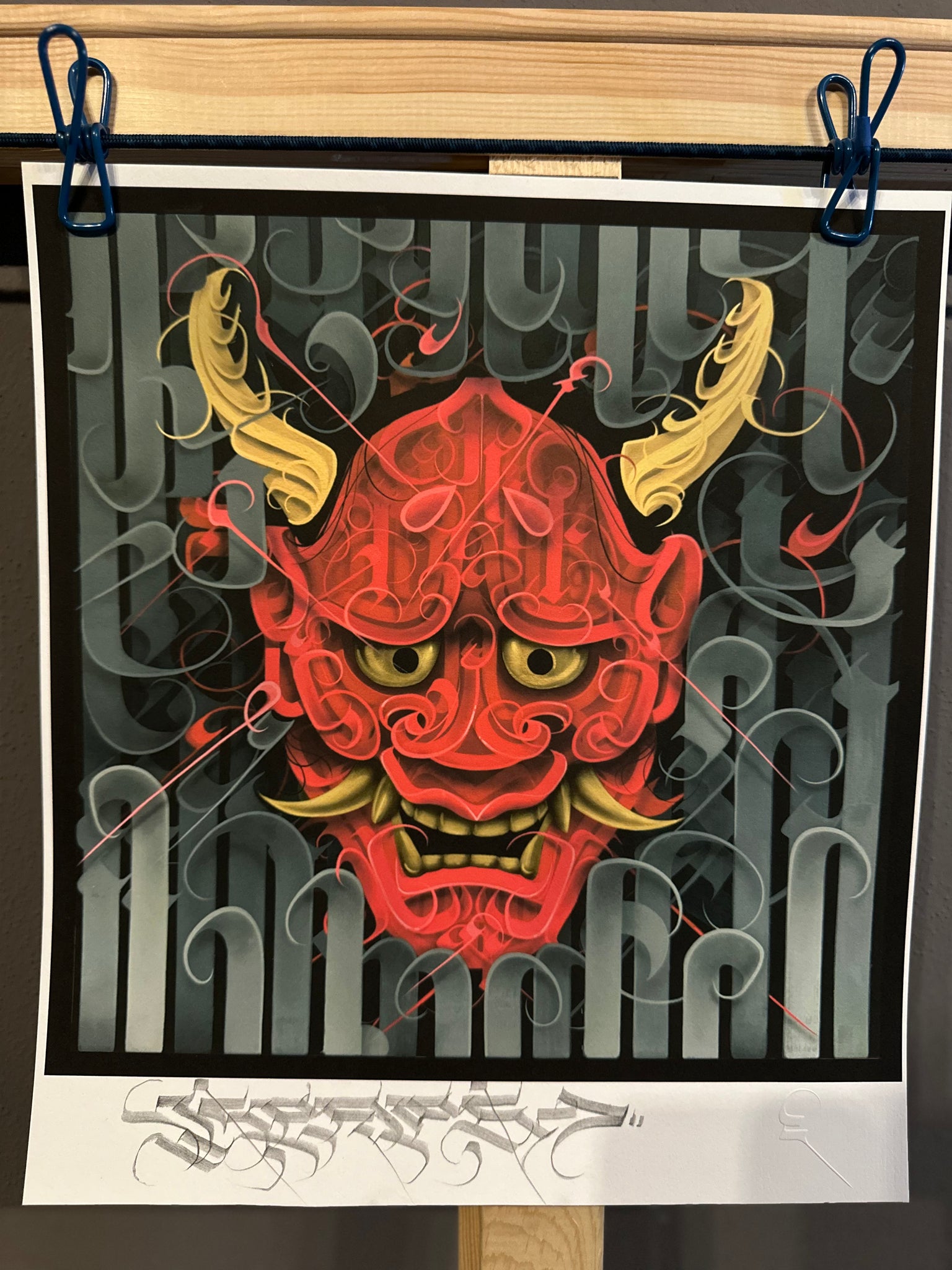 Devil Red Hannia Print