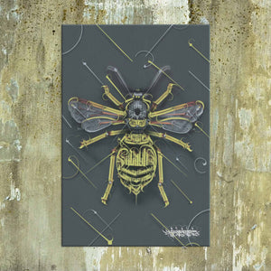 Original Canvas Print by Keaps Artist - Majestic Bee