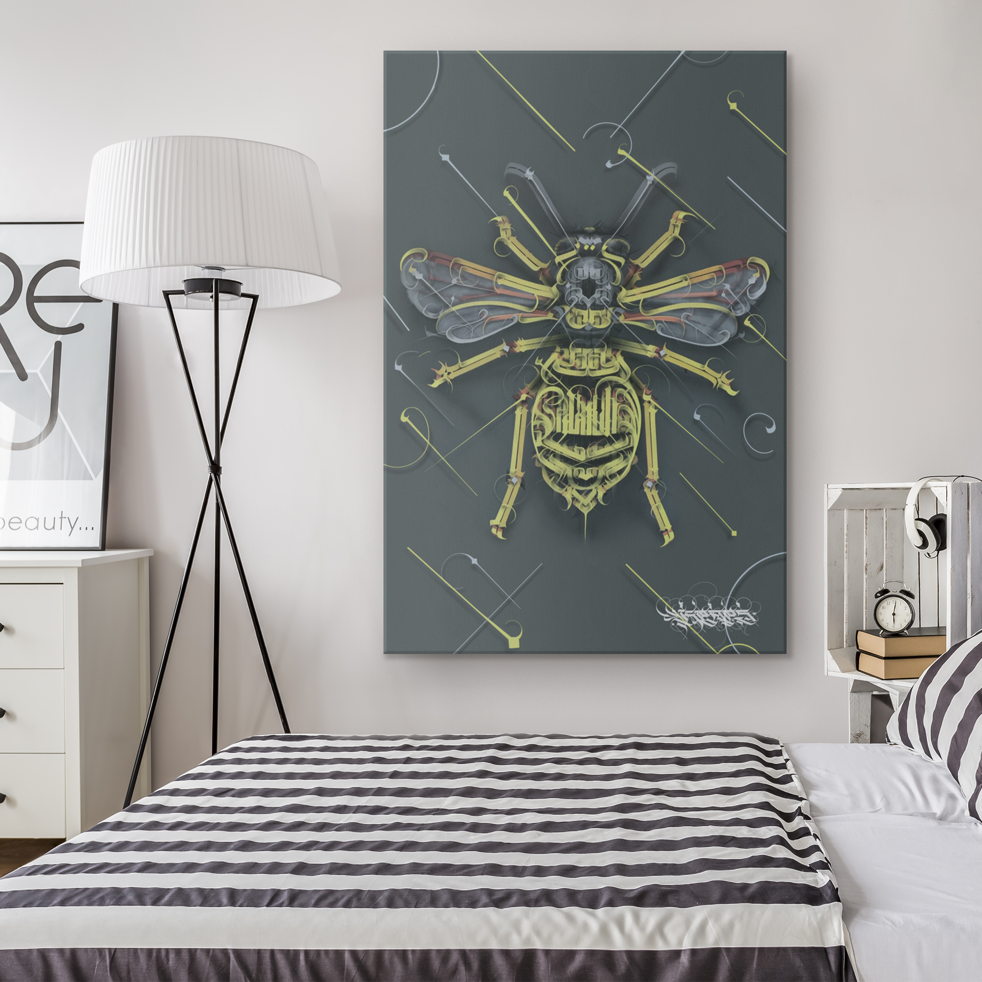 Original Canvas Print by Keaps Artist - Majestic Bee