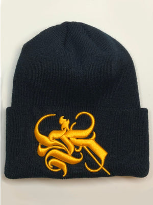 Embroidered Calligraphy K Cuffed Beanie