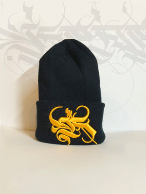 Embroidered Calligraphy K Cuffed Beanie
